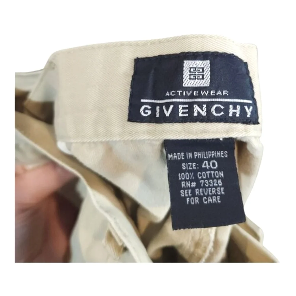 Vintage Givenchy Activewear 100% Cotton Pleated Khaki Shorts Golf Men's 40